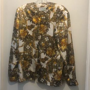 Silk Gold Blouse w/ Gold Buttons